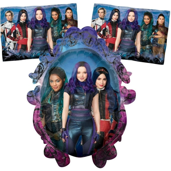 Descendants Birthday Party Balloon Decorations - 3 Pack Set Of Descendant Balloons From The Disney TV Movie Series. Makes A Great Banner Backdrop Or Bouquet To Compliment Other Descendants Party Suppl