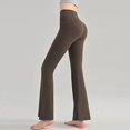 thumbnail image 4 of Pantalones micro acampanados de Yoga desnudos para mujer, pantalones ajustados de cintura alta para Pilates, levantamiento de cadera, pantalones deportivos adelgazantes para uso al aire libre, 4 of 6
