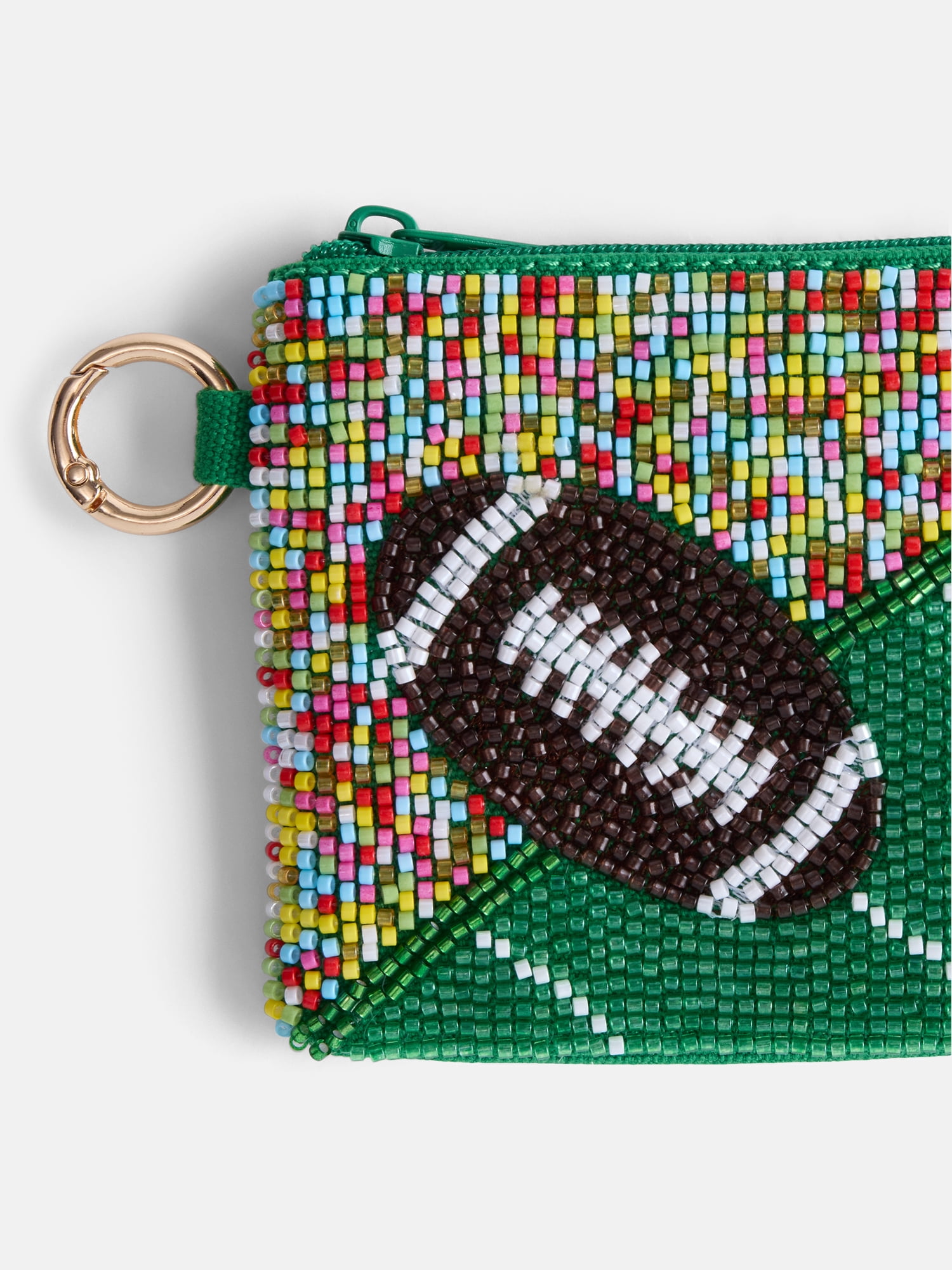 No Boundaries Women’s Game Day Football Beaded Pouch, Multi