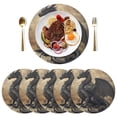 thumbnail image 4 of Round Grid Placemat ,One Sizex1, Round Placemat, PVC Plate Mat，15.4 Inch Non-Slip and Heat Resistant, Table Placemat, Dining Room Placemat Black Dragon, 4 of 7