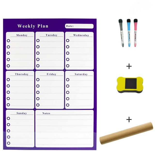 Bangcool Whiteboard Calendar Set Magnetic 11 x 16in Fridge Calendar Dry Erase Planner