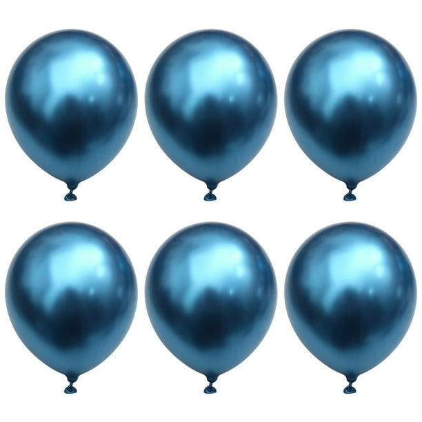50 globos metálicos de látex de 12 pulgadas, gruesos, decorativos, para fiestas, cumpleaños, bodas, baby showers, reuniones, festivales, color azul.