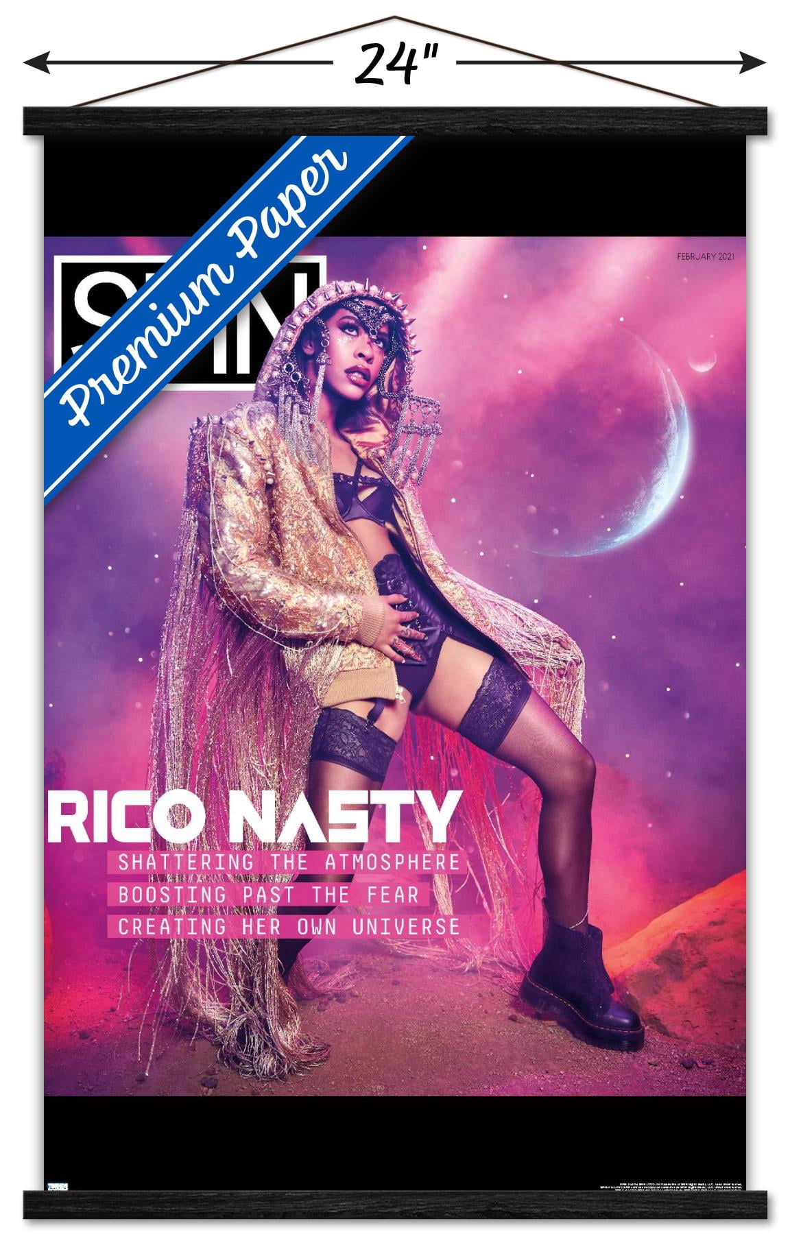 SPIN Magazine - Rico Nasty 21 Wall Poster with Magnetic Frame, 22.375" x 34"