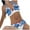 Blue, variant on Elainilye Fashion Bikinis Sets for Women Sexy Flower Printing Backless Bikini Two-Pieces Swimwear Swimsuit Beachwear Set,Blue