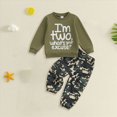 thumbnail image 2 of KPOPLK Baby Boy Clothes Fall Winter Outfits 2T 3T 4T 5T 6T Letter Print Crewneck T-shirt Casual Pants 2Pcs Clothes Set White Size 3-4 Years, 2 of 4