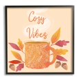thumbnail image 5 of Stupell Industries Cozy Vibes Patterned Coffee Mug Autumn Leaves Graphic Art Black Framed Art Print Wall Art, Design by Dominika Godette, 5 of 5
