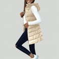 thumbnail image 3 of Towmus Oversized Long Down Vest for Women Winter Warm Padded Down Jacket Full-Zip Sleeveless Hooded Long Puffer Vest Winter Coats, 3 of 6