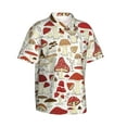 thumbnail image 2 of Balery Cartoon Mushrooms Print Men's Hawaiian Shirts Short Sleeve Beach Shirt Relaxed Fit Vacation Button Down Shirts-Small, 2 of 9