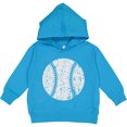 thumbnail image 2 of Inktastic Distressed Baseball in White Toddler Hoodie, 2 of 4
