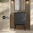 thumbnail image 2 of Bosse 24" Freestanding Bathroom Vanity in Black Oak with Black 3-Hole Centerset Sink Top, 2 of 11