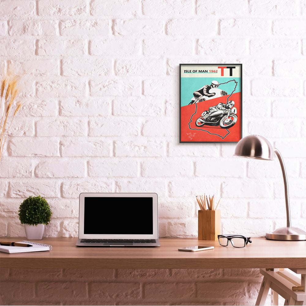 Stupell Industries European Grand Prix Vintage Advertisement Motorcycle Race Black Framed by Mark Rogan