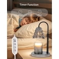 thumbnail image 4 of Adjustable Height Candle Warmer Lamp with Timer, Dimmable All Glass Candle Lamp Warmer Wax Warmer Lamp with 2 Bulbs, Elegant Home Decor, 4 of 7