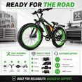 thumbnail image 6 of EOEOTWO Electric Bike for Adults, 26" Fat Tire Class 3 Pedal-Assist All-Terrain Mountain E-Bike, 48V 20Ah Battery, Front Suspension & Dual Disc Brakes, 330 lbs Load, UL 2849 Certified, 6 of 11