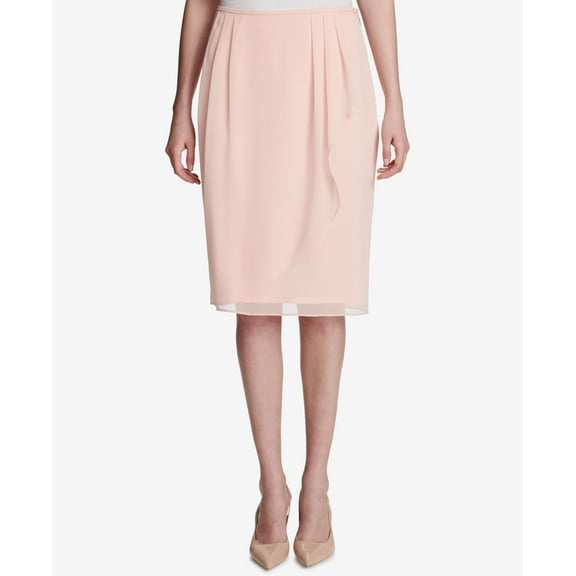 Calvin Klein Ruffled Wrap Skirt Nectar 8
