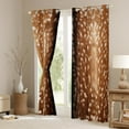 thumbnail image 3 of Brown Reindeer Curtains & Drapes,Elk Deer Hide Window Treatments,Woodland Rustic Animal Print Blackout Curtains,Jungle Wild Animals Skin Hunting Theme Window Curtains, 3 of 6