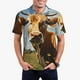 thumbnail image 1 of Balery Daisy Flower Field Cow Camisa Polo de Hombre con Estampado, de Manga Corta y Tejido Medio, Camisa Tipo Golf Polo-Small, 1 of 6