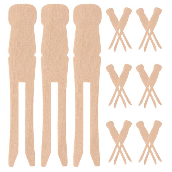 50 Pcs Wooden Clothespins Large Clothes Pegs Baby 6.50X1.00X0.50CM Beige