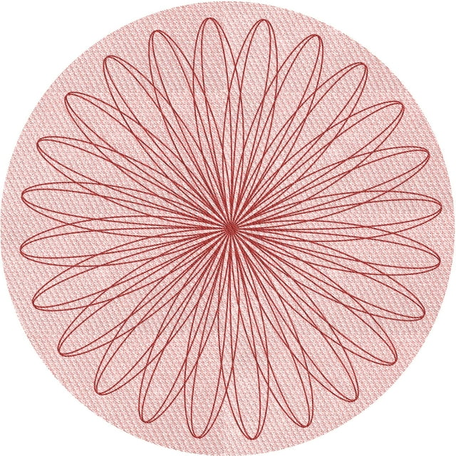 Ahgly Tapis Rond Lavable en Machine Intérieur Transitionnel Rouge Pastel Rose, 4 Pieds Rond