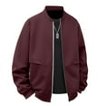 thumbnail image 4 of WTOBBY Men's Lightweight Windbreaker Jacket, Casual Stylish Zip Up Hooded Coat with Pockets, Breathable Outdoor Sports Wear for Spring and Fall,Wine 2XL, 4 of 4