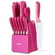 thumbnail image 1 of Juego de Cuchillos de Cocina hecef de 15 Piezas con Recubrimiento Antiadherente - Rosa, 1 of 10