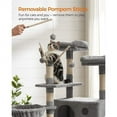 thumbnail image 6 of 64.6" Cat Tree Large Cat Tower Cat Activity Center with Hammock Cat Condo Light Gray, 6 of 10