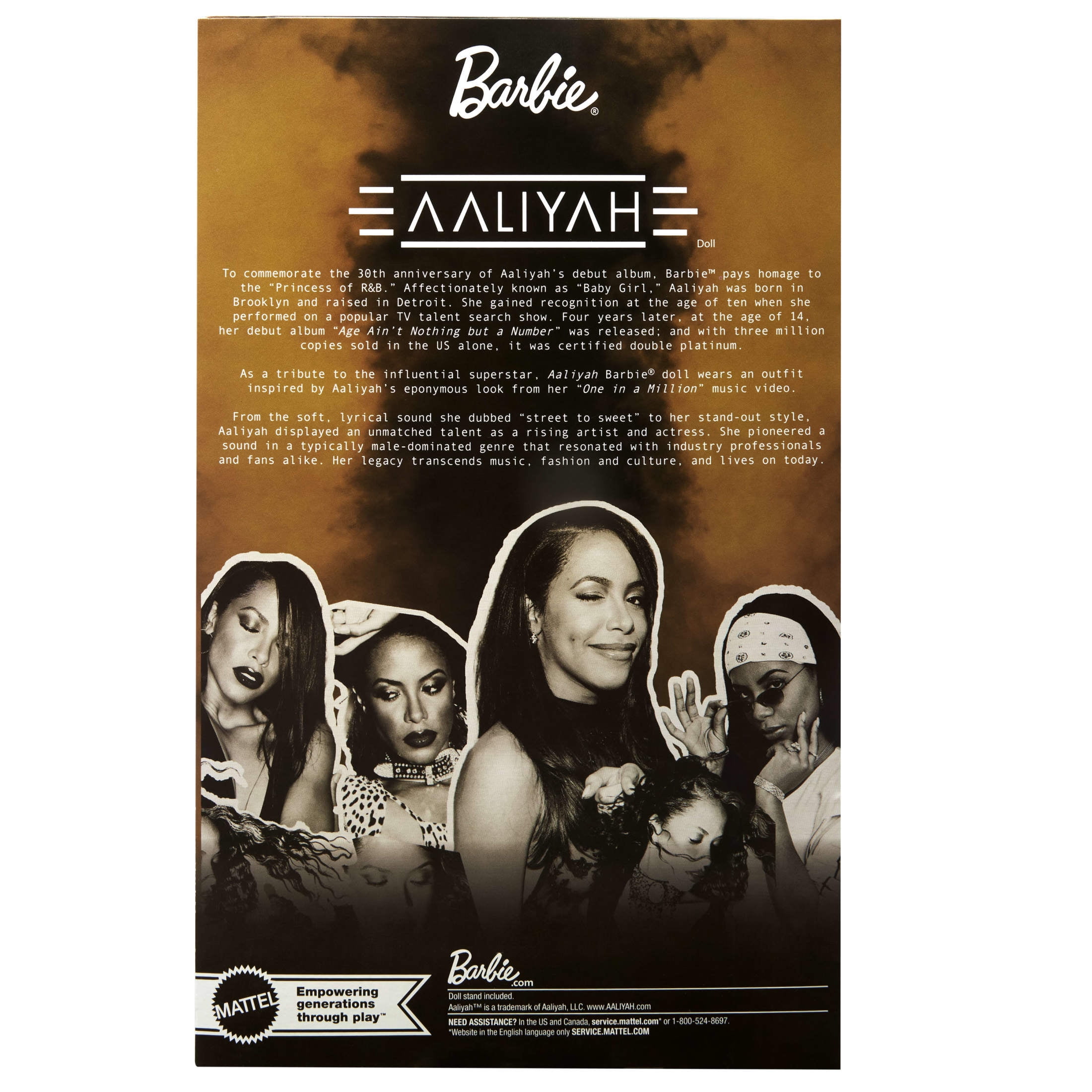 Barbie Signature Aaliyah Collectible Doll in Black Faux Leather Outfit