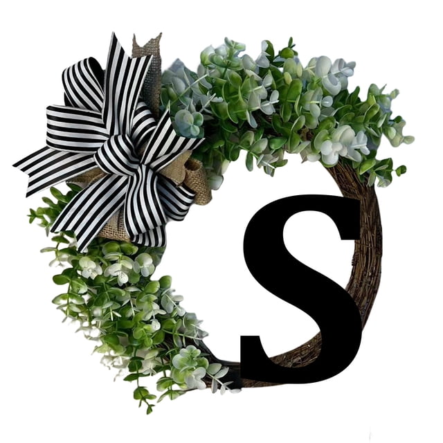Xiangxiang Unique Last Name Year Round Front Door Wreath With Bow Welcome Sign Garland 26 Letter Farmhouse Wreath for Front Door Spring All Seasons Outside Hanger Large Lit Christmas Wreath Wreath Wir
