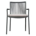 thumbnail image 3 of Seasonal Living Archipelago 18" Aluminum Dining Arm Chairs in Gray (Set of 2), 3 of 6