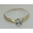 thumbnail image 6 of LBG British Made 10k White Gold Natural Aquamarine Womens Engagement Ring - 33 size options - Size 9.5, 6 of 7