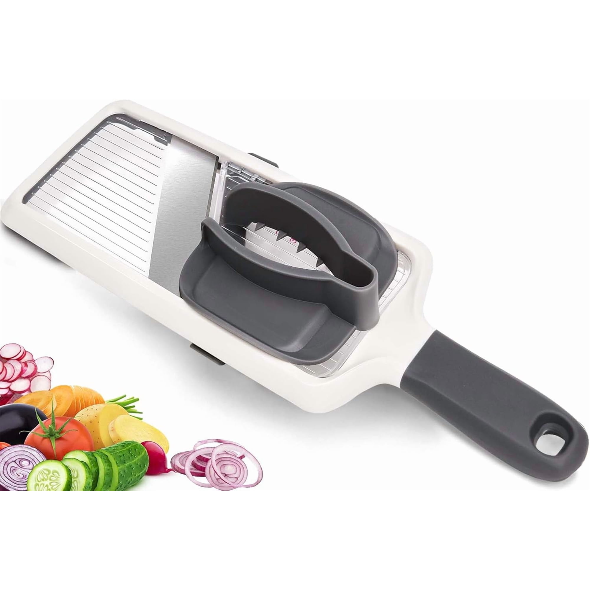 Mandoline Slicer for Kitchen Adjustable Stainless Steel Blade Vegetable Slicers Slicer Vegetable Cutter with NO-slip Grip Gray