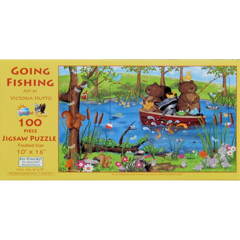 SUNSOUT INC - Going Fishing - 100 pc Jigsaw Puzzle by Artist: Victoria  Hutto - Finished Size 10 x 16 - MPN# 81679