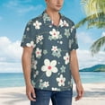 thumbnail image 5 of Balery Blue Flower Print Men's Hawaiian Shirts Short Sleeve Beach Shirt Relaxed Fit Vacation Button Down Shirts-Medium, 5 of 9
