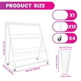 thumbnail image 5 of Flower Display Stand with 12 Buckets, 3 Layers Flower Bar, White Metal Plant Stand with Wheels, Heavy Duty Flower Cart for Indoor Outdoor Patio Garden Wedding Florist, White Metal Frame, 5 of 14