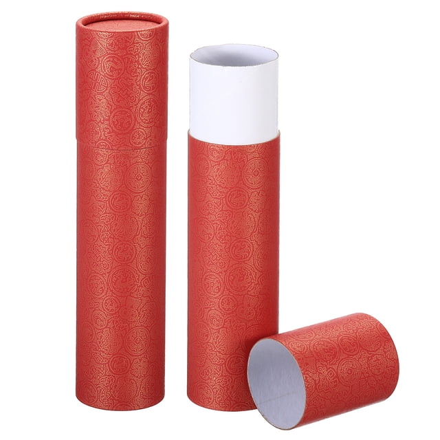 Uxcell 2 Inch x 9 Inch Poster Tube Photo Storage Tube Calligraphy Painting Tubes Mailing Tubes, Red 2 Pack