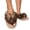Khaki, variant on Womens Fuzzy Flip Flops Winter Warm Flat House Shoes Soft Sole Non Slip Indoor Slides Cozy Ladies Home Slippers