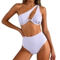 thumbnail image 2 of Roncen Sexy Brazilian Thong High Cut Bikini Sets for Women One Shoulder Cutout Swimsuits 2 Pieces, 2 of 9