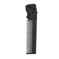 thumbnail image 2 of Beard Comb, Smoothing Comb Teeth Beard Styling Comb Three Dimensional Portrait Shape Stainless Steel  For Home For Travel  For Office Black, 2 of 8