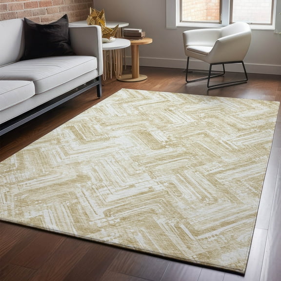 Addison Rugs Mayfield Washable Transitional Modern Beige Rectangle Rug, 10' x 14'