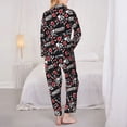 thumbnail image 6 of Goofa Vintage Skull Casino Printed Women’s 2 Piece Pajama Set Super,Pajamas Women's Long Sleeve Sleepwear Soft Button Down Loungewear Pjs Lounge Set Nightwear-, 6 of 9