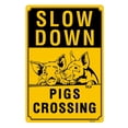 thumbnail image 2 of Slow Down Pig Crossing Sign, Aluminum Sign 8x12 Inch | Eye-Catching, Durable, Rust-Resistant | Easy to Install Indoor/Outdoor Decor, Wall Art & Wildlife Awareness Sign, 2 of 5