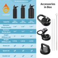 thumbnail image 4 of Botella de agua CIVAGO con aislamiento de acero inoxidable de 950 ml y pajita, 4 of 6
