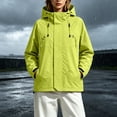 thumbnail image 2 of PBFRDSJ Women's Hooded Outdoor Windbreaker Long Sleeve Zip Up Jacket Waterproof Warm Winter Snow Coat for Skiing Snowboarding Sizes XS-2XL, 2 of 7