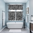 thumbnail image 3 of Grey Black Botanical Kitchen Curtains Sets for Windows 36 Inch Length, Pastoral Spring Floral Summer Art Rod Pocket Window Treatments Tier Curtains and Valances Set for Bedroom/Bathroom, 3 of 8
