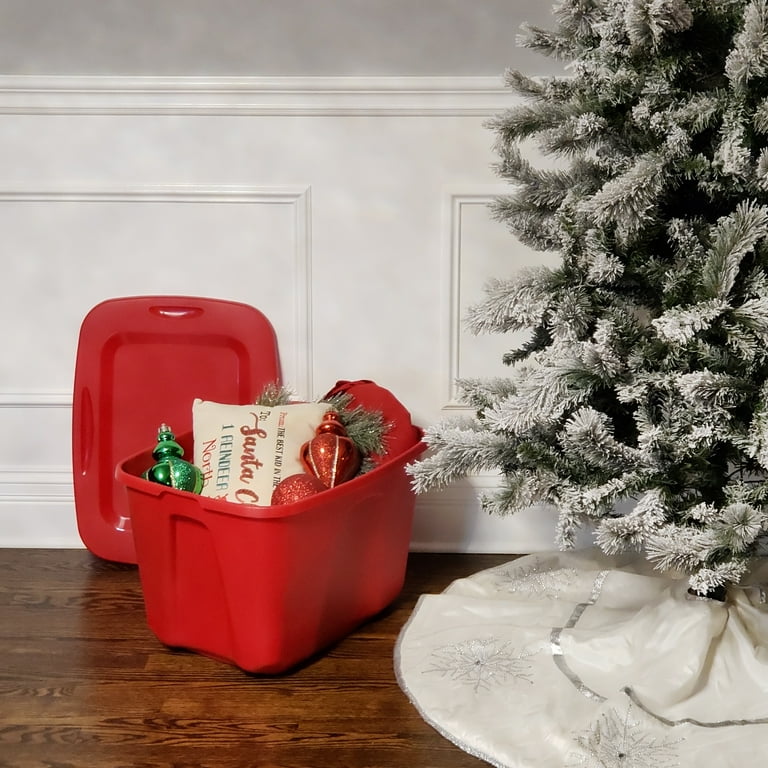 18 gal Red Holiday Storage Tote by Sterilite at Fleet Farm