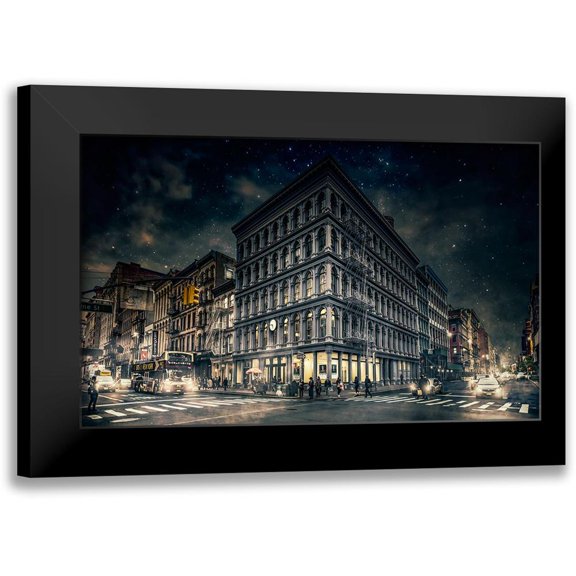 Carvalho, Jackson 14x10 Black Modern Framed Museum Art Print Titled - Back To Gotham