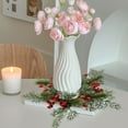 thumbnail image 5 of Cinvoph 9.8" Christmas Candle Rings Wreaths, Mini Wreath with Faux Berries, Artificial Wreaths Fits 3" Pillar Candles Candle Ring Holder for Winter Table Mantel Decor, Centerpiece for Tables, B, 5 of 8