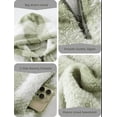 thumbnail image 3 of Women's Sherpa Pullover Sweatshirt Faux Fleece Quarter Zip Hoodie Double Fuzzy Hoodies with Pockets, 3 of 7