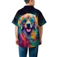 thumbnail image 5 of Hippie Golden Retriever Portrait oil painting Watercolor Tie-dye Vintage Hawaiian Shirt Breathable Summer Unisex Merch Goldens Dog Lover Gifts Idea - 00015, 5 of 6