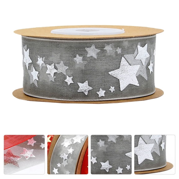 OULII Grey Wrapping Ribbon for Packaging and Christmas Decorations, Reusable Festive Ribbon for Holiday Crafts
