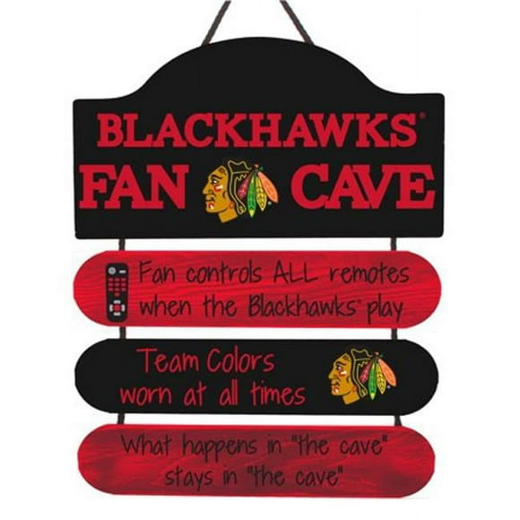 Forever Collectibles 9141826601 Chicago Blackhawks Mancave Wood Sign - 14.5 x 11.5 in.